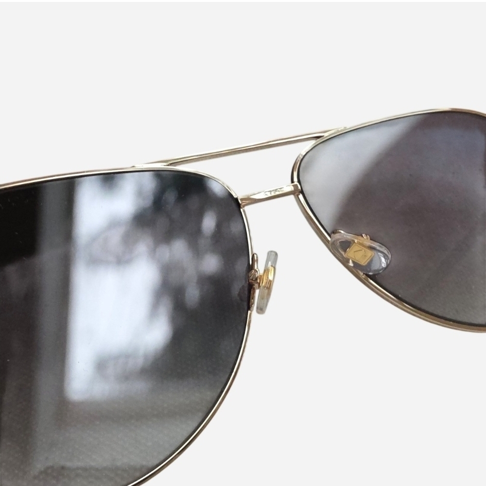Kate Spade Isla 61mm Aviator Sunglasses, champagne gold frame, smoke lenses - Picture 7 of 10